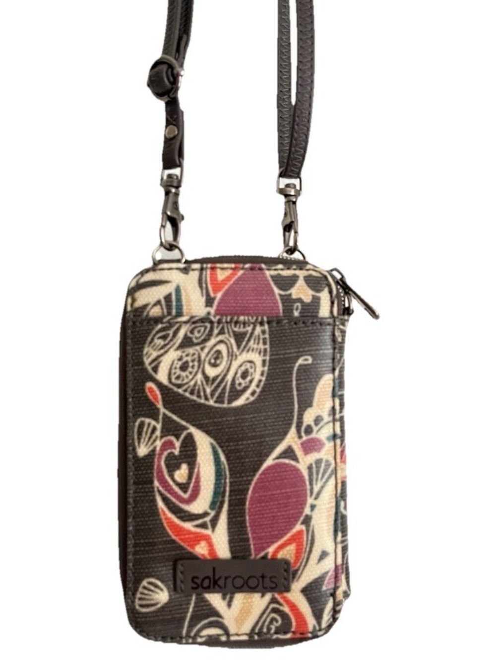 Sakroots Crossbody Wallet Hearts Floral Boho Travel